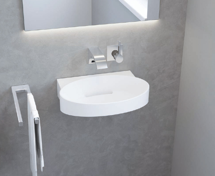 Ausgefallene Waschbecken für Gäste WC mit ovalem Waschtisch